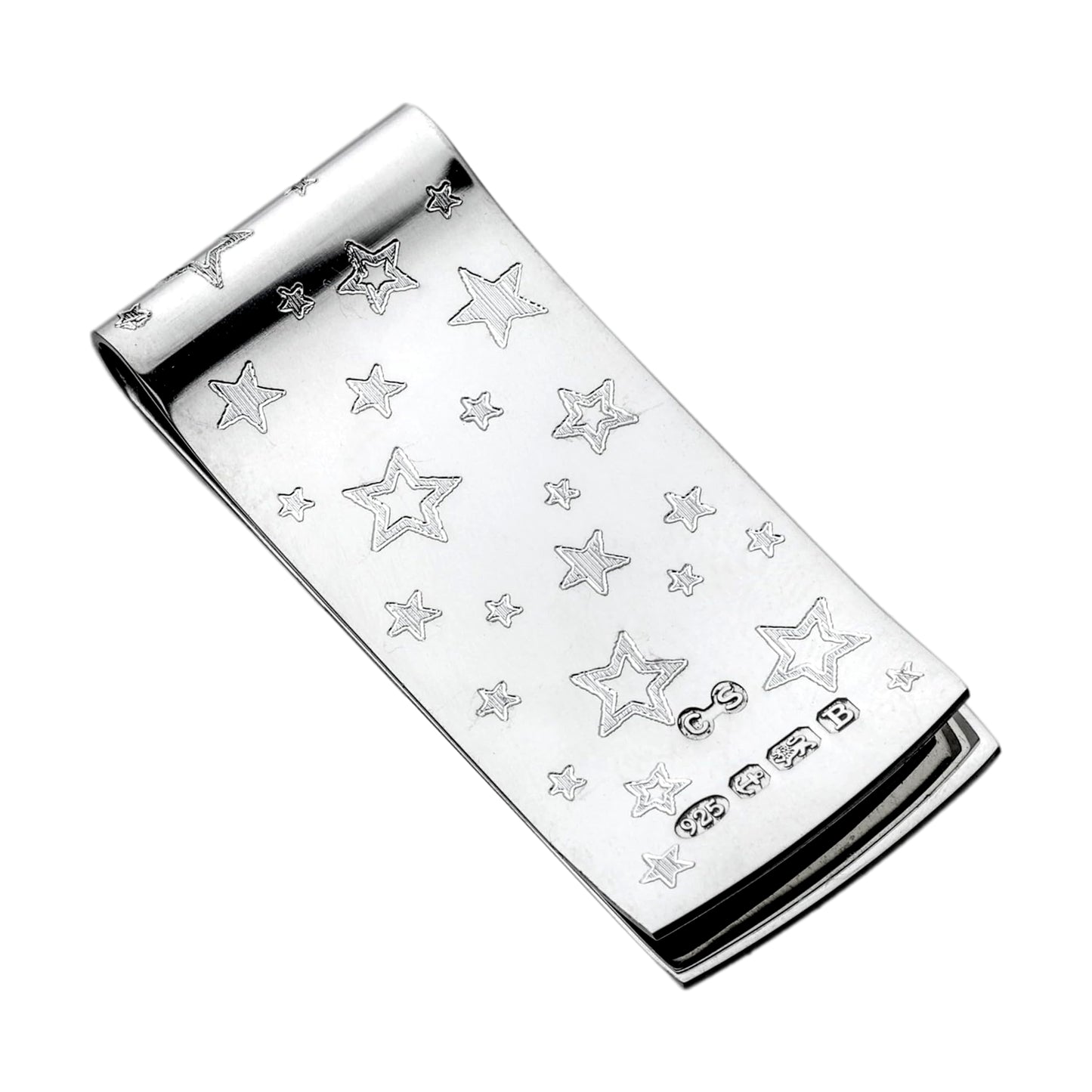 Hallmarked Silver Stars Money Clip
