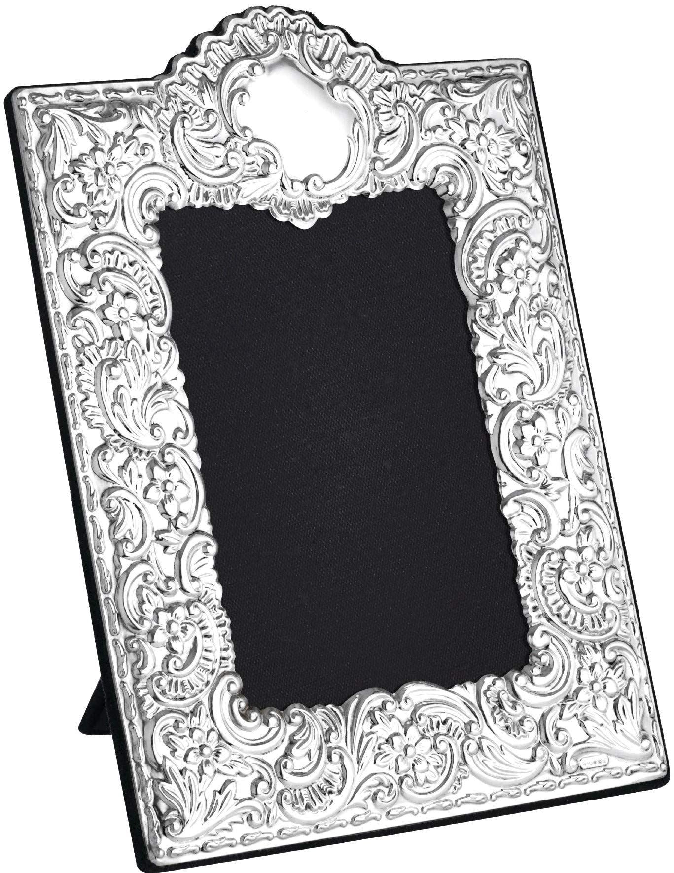 Antique Reproduction Sterling Silver Photo Frame with Velvet Back 7" x 5"