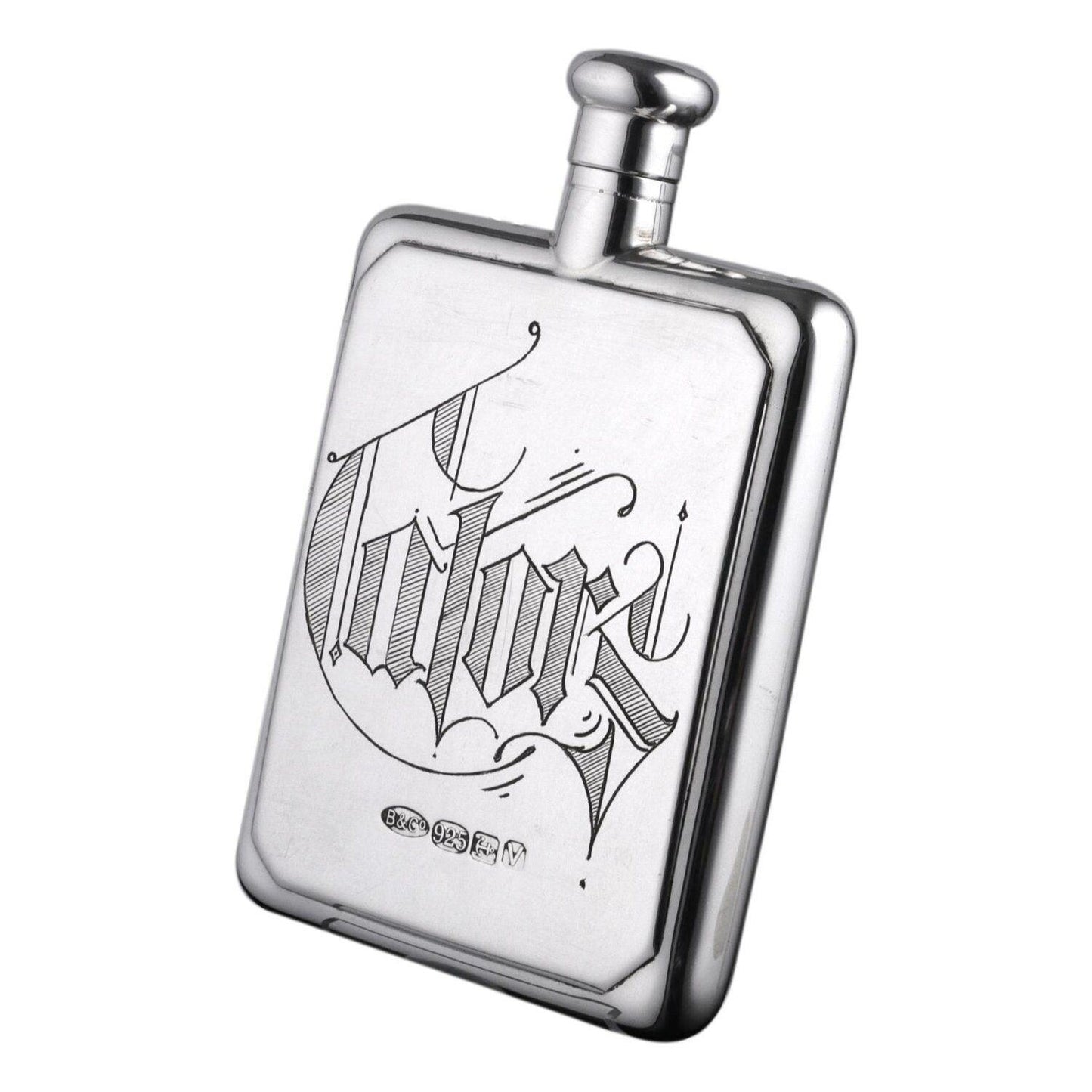 Silver Queen of Hearts Hip Flask