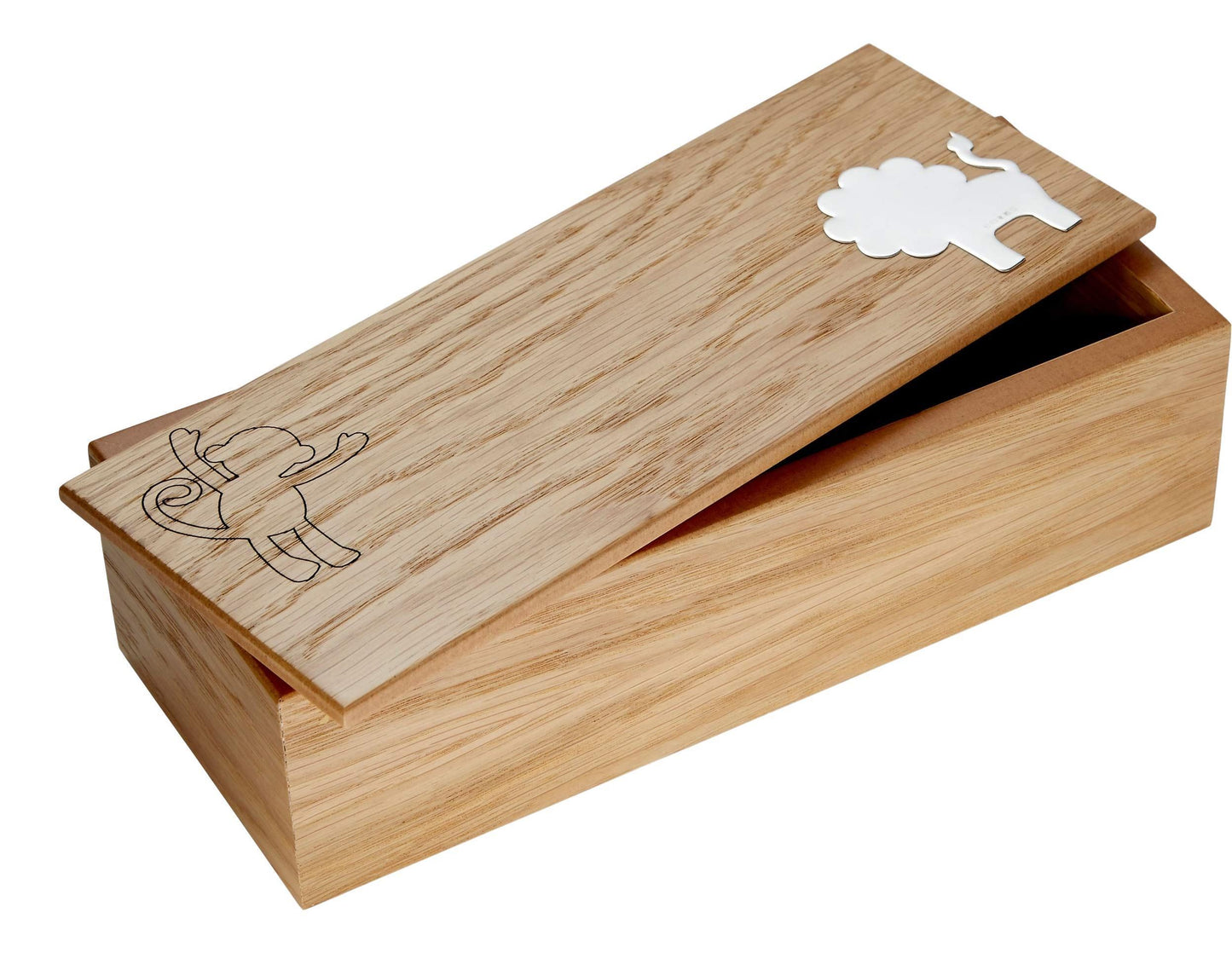 Oak Keepsake Box Safari/Lion Design