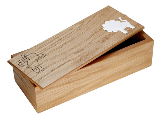 Oak Keepsake Box Safari/Lion Design