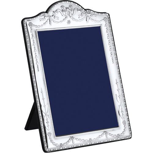 Antique Velvet Back Silver Photo Frame 10x8 Inch