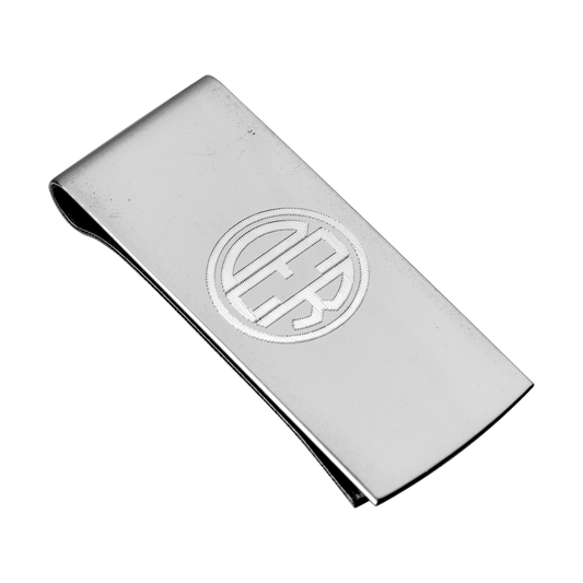 Hallmarked Engraved Monogram Money Clip