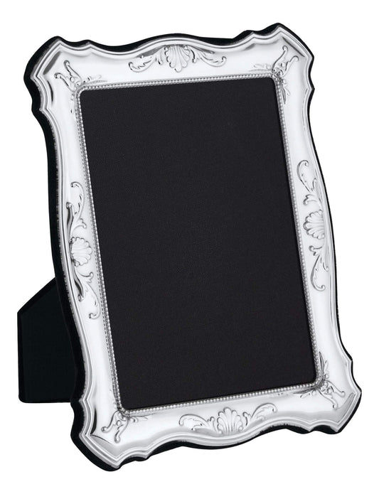 Traditional Shell Flourish Sterling Silver Photo Frame with Velvet Back 7" x 5"