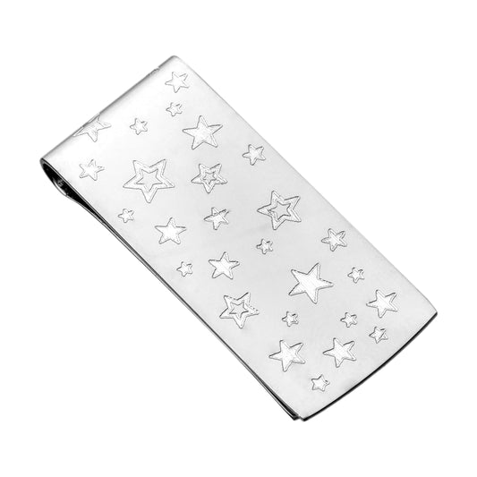 Hallmarked Silver Stars Money Clip