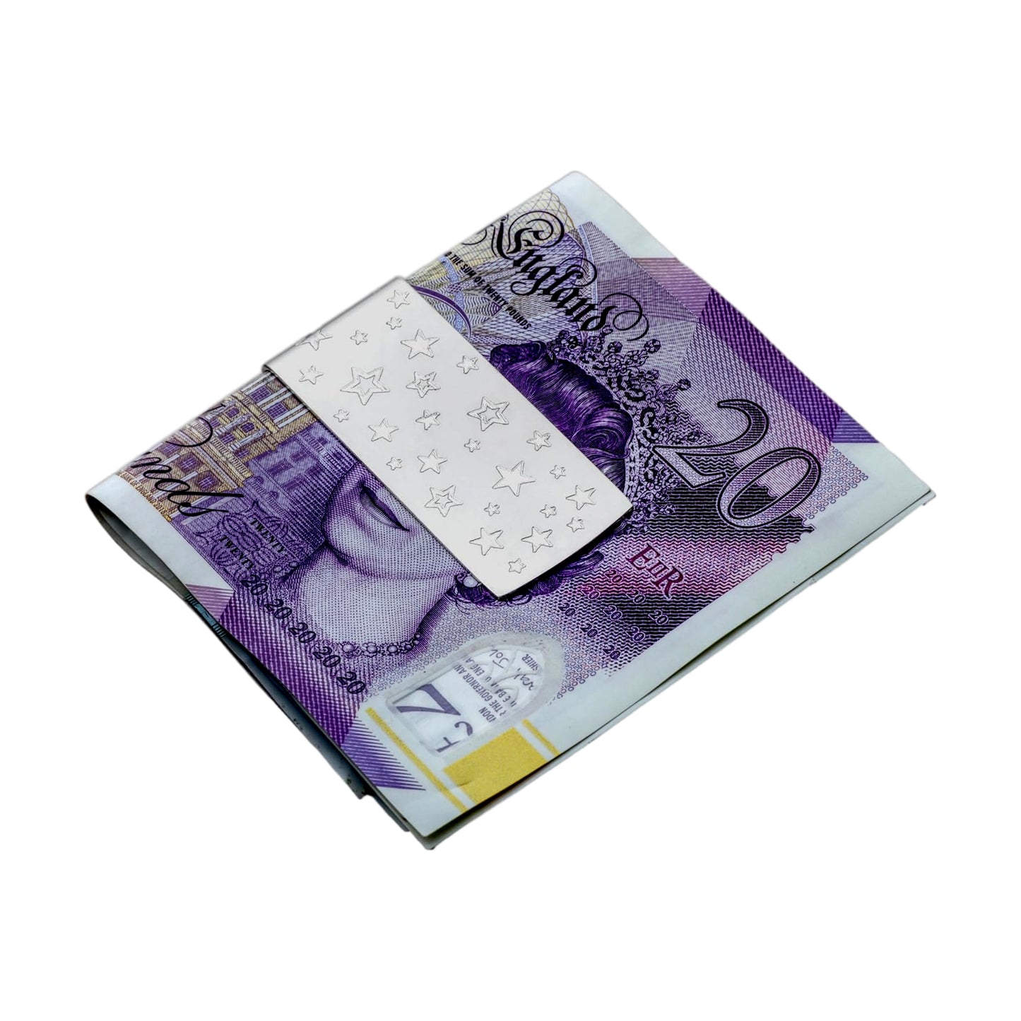 Hallmarked Silver Stars Money Clip